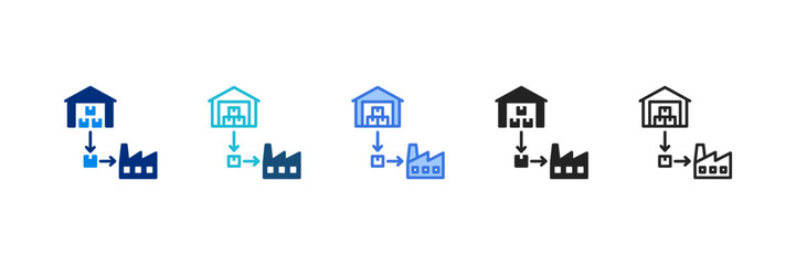Material Flow Icon Set Multiple Style Vector Illustration 