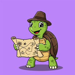Funny vector cartoon illustration of a cowboy character wearing a hat with a gun