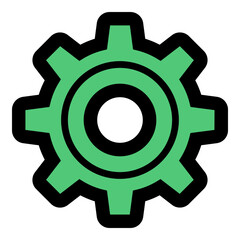 Configuration Gear Icon: Premium Emerald Dual Tone Vector Graphic