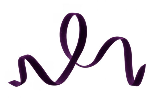 Purple velvet ribbon flowing banner transparent background - Powered by Adobe