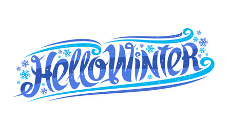Vector text Hello Winter