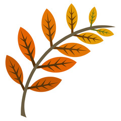 Autumn leaves, branches with vibrant leaves, png transparent background.