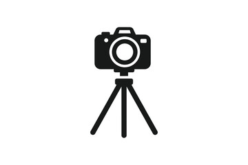 Camera on tripod isolated on white background, a symbol of photography, capturing memories, and creative visual expression
