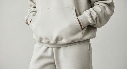 Comfortable light green hoodie and matching sweatpants outfit for everyday wear illustration