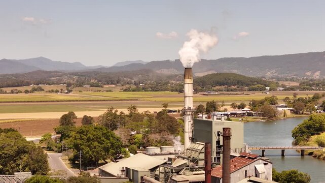 Flying towards a Sugar Mill in Australia