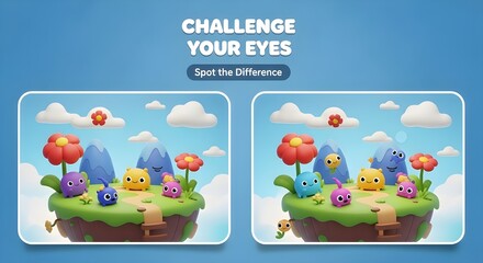 Challenge Your Eyes Spot the Difference animated 3D image
