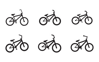 Naklejka premium bmx bike icon silhouette vector illustration design set 