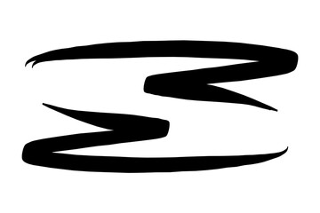 Abstract black brush stroke isolated on transparent background illustration