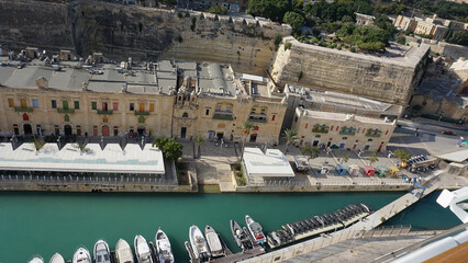 Drone view of Valletta city - capital of Malta island
