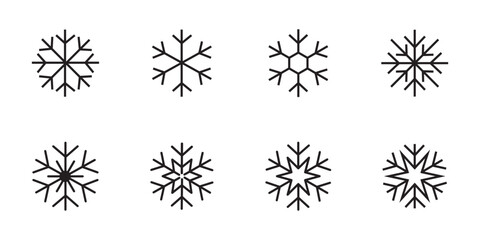 Obraz premium Snow Icons. Snowflakes Vector Icons. Winter Icons. Snow or Snowflake symbol. Snow. Snowflakes