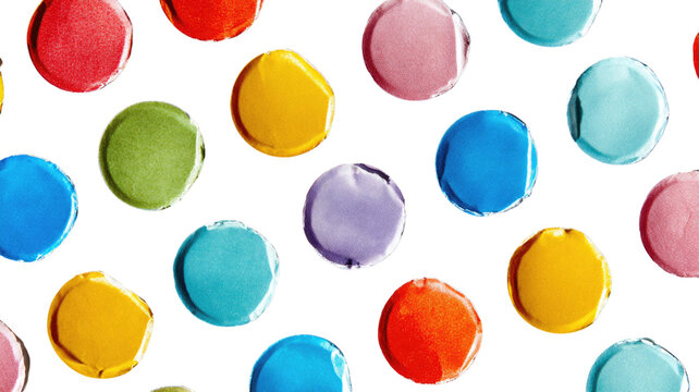 A bright, seamless pattern of watercolor colorful Easter eggs on a paper texture background - Powered by Adobe