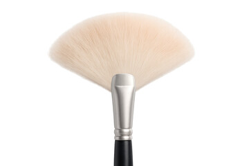 Face makeup brush for blush and highlighter on transparent background