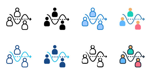 Customer journey icon set multiple style collection 
