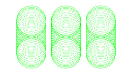 Abstract 3D Green Rings – Minimalistic Geometric Shapes Modern