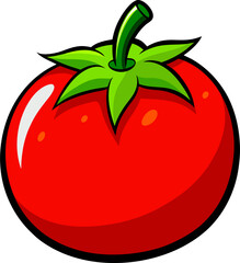 Tomato Vector Illustration – Fresh Red Vegetable Design for Organic, Garden, and Food Themes