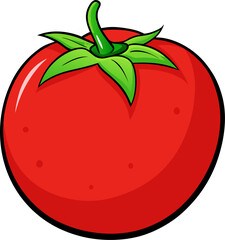 Tomato Vector Illustration – Fresh Red Vegetable Design for Organic, Garden, and Food Themes