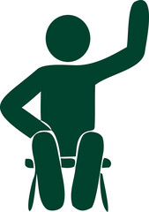 Vector man stick silhouette icon for professional presentations, web icons, and signage graphics.