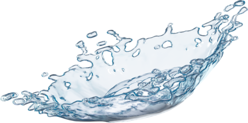 Water splash isolated on white background,Water splashes and drops isolated on transparent background. Abstract background with blue water wave,png Flowing water splash isolated on white background