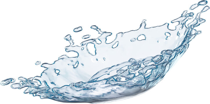 Water splash isolated on white background,Water splashes and drops isolated on transparent background. Abstract background with blue water wave,png Flowing water splash isolated on white background - Powered by Adobe