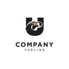 Fototapeta premium Letter U California Quail Logo Icon Vector