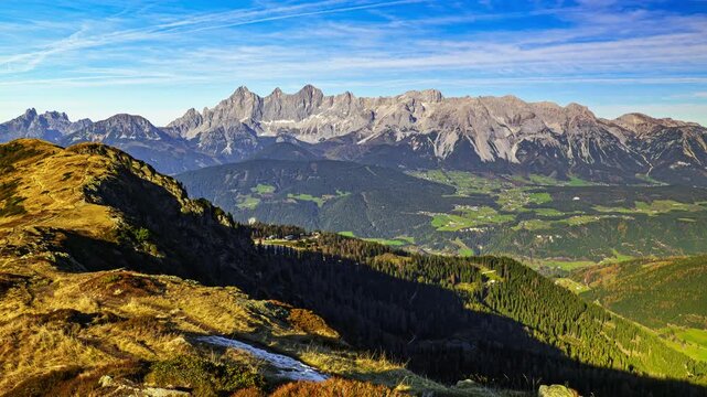 Hiking in the Schladming-Dachstein region in autumn.