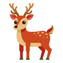 Christmas Reindeers Vector Art Isolated on White Background – Festive Holiday Illustration, Winter Animal Symbol, and Santa Sleigh Decoration Design