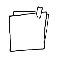 Notebooks doodle hand drawn outline set. paper with stripes or dots, blank collection. Notebooks reminder, memory sketch pages. Notes sheet clipart. Hand-Drawn Paper Notes and Stationery Elements.