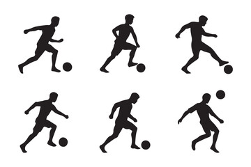 silhouette of soccer player pose