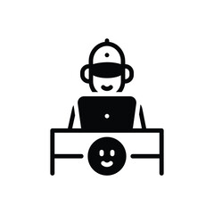 Black solid icon for customer friendly