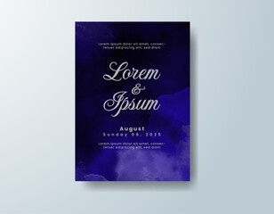 Wedding invitation with abstract splash watercolor