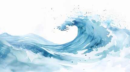 simple watercolor wave soft blue tones minimal