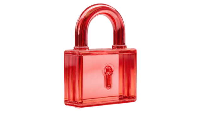 An isolated red padlock a symbol of solid security and protection