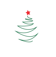 Simple green curved lines forming the tree shape