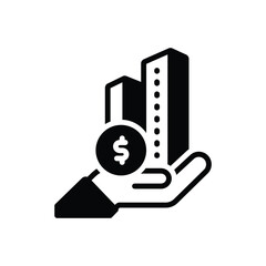Black solid icon for infrastructure investment