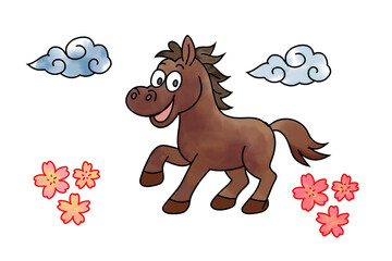 馬のイラスト　年賀素材