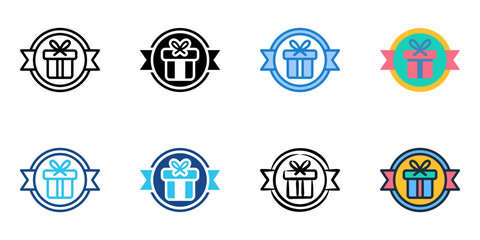 Loyalty program icon set multiple style collection 

