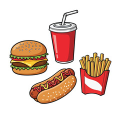 Fast food vector stock illustration.eps