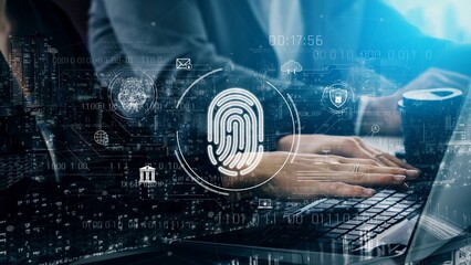 Biometric fingerprint identification and cybersecurity system ensuring secure access, identity...