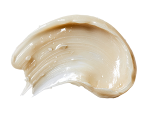 Light beige cream smudged on transparent background