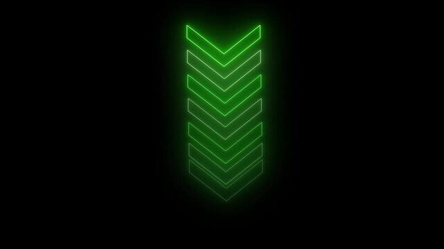 Down arrow icon animated on a black background.