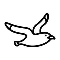 Sea Gull Vector Line Icon Design