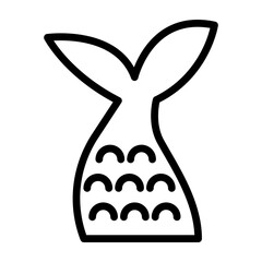 Mermaid Tail Vector Line Icon Design