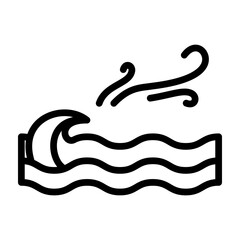 Ocean Breeze Vector Line Icon Design