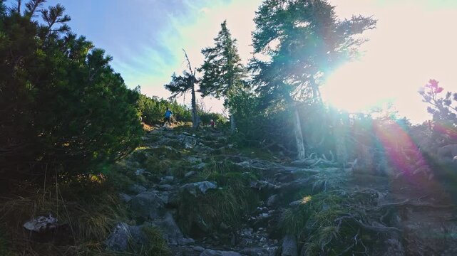 Hiking in the Schladming-Dachstein region in autumn.
