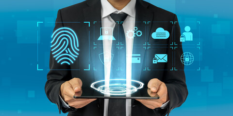 System for safeguarding digital identity using fingerprint authentication, encryption, and secure...