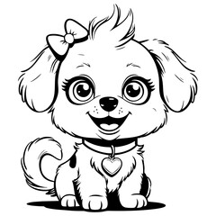 Cute Puppy with Heart Tag