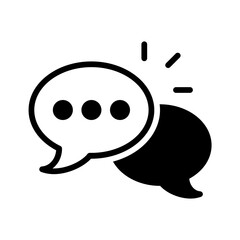 Vector solid black icon for Chat bubble