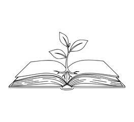 Plant Growing from Book