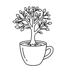 Tree Growing from a Cup