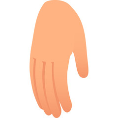 Human Right Hand Gesture In Flat Design Style Isolated On White Background With Soft Shadows And Natural Skin Tone